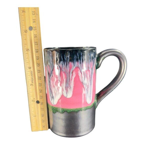 Studio Art Pottery Hand Made Single Drip Glaze Pottery Drinking Coffee Cup Mug - Picture 6 of 16